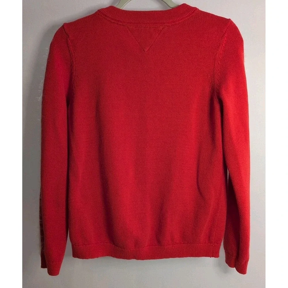 Tommy Hilfiger Women's Crewneck Pullover Sweater Red‎ w/ White Stripes size XL